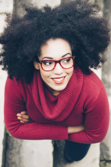 healthy afro kinky black hair